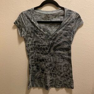 Animal print v-neck t-shirt